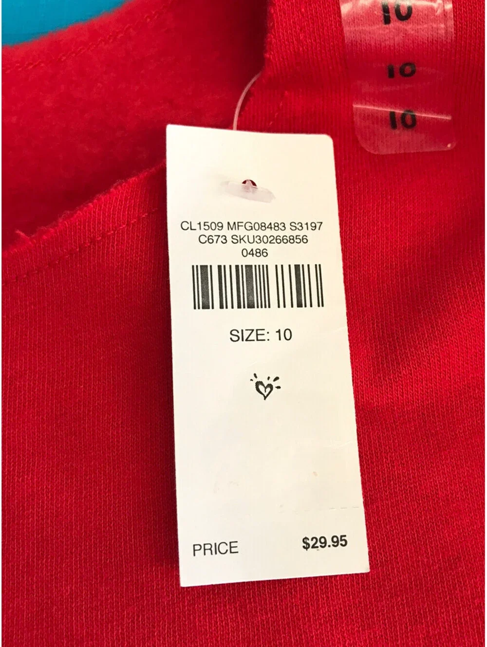 Justice Sweatshirt. Red with Star on Front. Changing Sequins. Size Girls 10. NWT